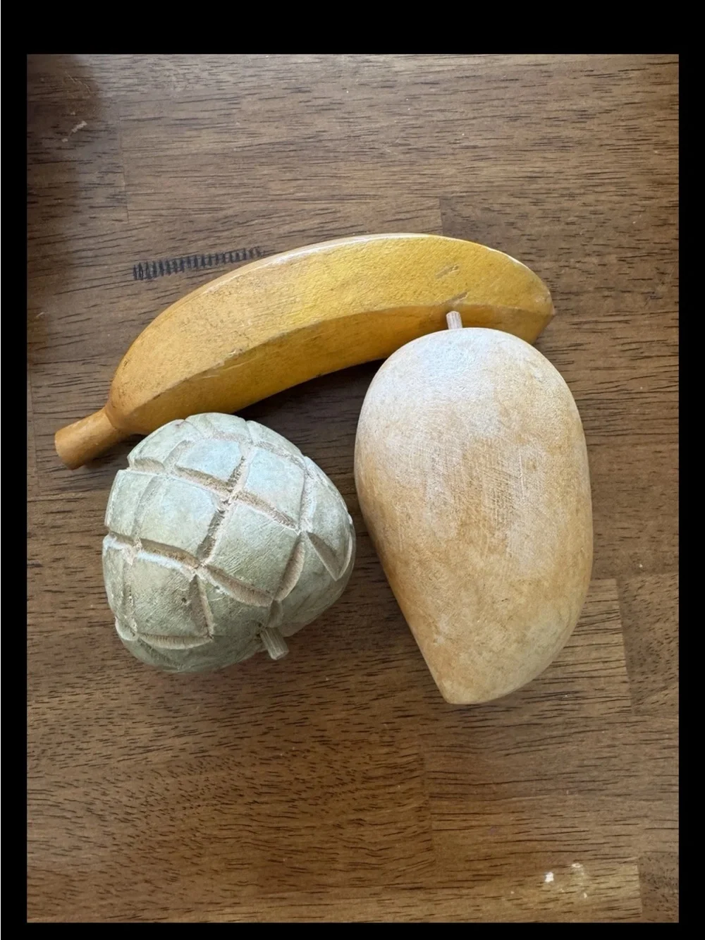 Vintage Mid Century Modern MCM Decorative Wooden Fruit Lot Of 5